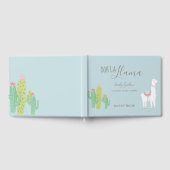 Ooh La Llama Baby shower Blauwe vetplanten Schatti Gastenboek (Volledig)