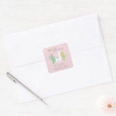Ooh La Llama Baby shower Cute Pink Simpel Vierkante Sticker (Envelop)
