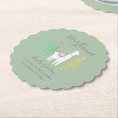 Ooh La Llama Baby shower groene jongen Kartonnen Onderzetters (Gekanteld)