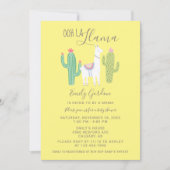 Ooh La Llama Baby shower schatgeel bruin Kaart (Voorkant)