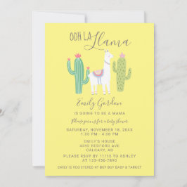 Ooh La Llama Baby shower schatgeel bruin Kaart