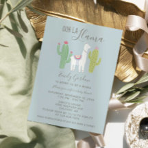 Ooh La Llama Baby shower schattig blauw en bruin e