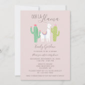 Ooh La Llama Baby shower schattige roze en bruin s Kaart (Voorkant)