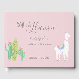 Ooh La Llama Baby shower Schattige Roze Succulente Gastenboek