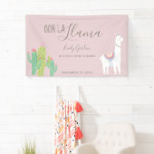Ooh La Llama Baby shower Succulent roze Cute Spandoek (Insitu)