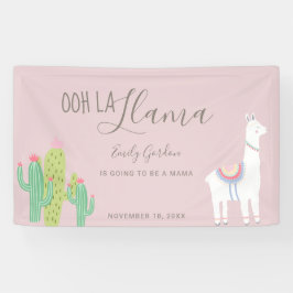 Ooh La Llama Baby shower Succulent roze Cute Spandoek