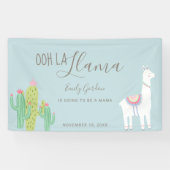 Ooh La Llama Baby shower Succulents Blue Cute Spandoek (Horizontaal)