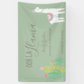 Ooh La Llama Baby shower Succulents green Cute Spandoek (Verticaal)