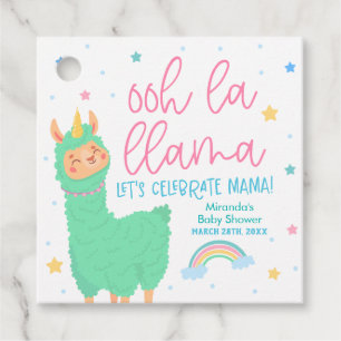 Ooh La Llama regenboog en sterren Baby shower Bedankjes Labels