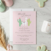 Ooh La Llama virtueel Baby shower schattig roze br