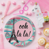 Ooh la/Monogram French Chic Eiffel Tower Papieren Bordje (Feest)