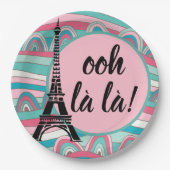 Ooh la/Monogram French Chic Eiffel Tower Papieren Bordje (Voorkant)