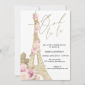 Ooh La, Parijs thema, Vrijgezellenfeest, Eiffeltor Kaart (Voorkant)