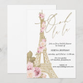 Ooh La, Parijs thema, Vrijgezellenfeest, Eiffeltor Kaart (Voorkant / Achterkant)