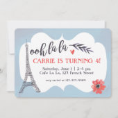 Ooh la Paris Birthday Uitnodiging (Voorkant)