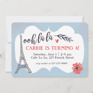 Ooh la Paris Birthday Uitnodiging