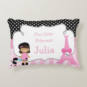 Ooh la Paris Eiffel Tower Pink en Black Accent Kussen