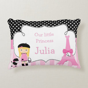 Ooh la Paris Eiffel Tower Pink en Black Accent Kussen
