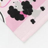 Ooh la Paris Eiffel Tower Pink en Black Fleece Deken (Hoek)
