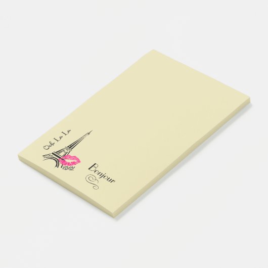 Ooh La Paris Eiffeltoren Bonjour Post-it® Notes (Schuin)