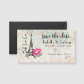 Ooh La Paris Eiffeltoren Bruiloft Save The Date (Voorkant / Achterkant)