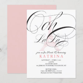 Ooh La Paris France Sweet 16 Invitation Kaart