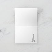 Ooh La Paris Franse poodle Eiffel Dank je Bedankkaart (Binnen)