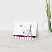Ooh La Paris Franse poodle Eiffel Dank je Bedankkaart (Voorkant)