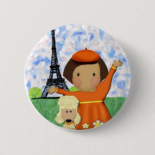 Ooh La Paris Ronde Button 5,7 Cm (Voorkant)