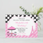Ooh la Paris Tea Birthday Party Kaart (Staand voorkant)