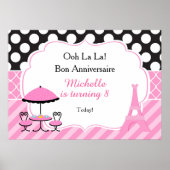 Ooh la Paris Tea Birthday Poster (Voorkant)