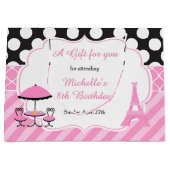 Ooh la Paris Tea Verjaardagsfeest Dank u Groot Cadeauzakje (Voorkant)