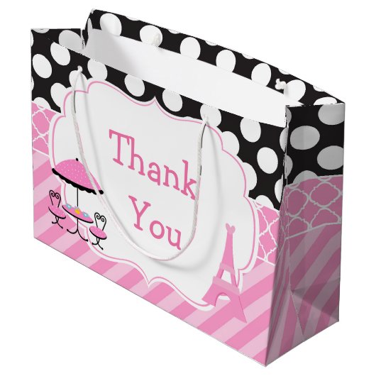 Ooh la Paris Tea Verjaardagsfeest Dank u Groot Cadeauzakje (Achterkant Gekanteld)