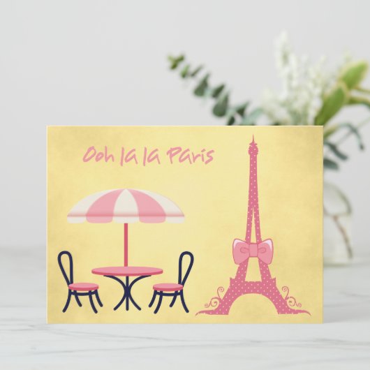 Ooh la Paris uitnodiging (Staand voorkant)