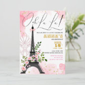 Ooh La Paris Uitnodiging voor verjaardag (Staand voorkant)
