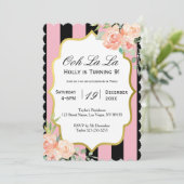 Ooh La Parisian Pink Birthday Uitnodiging (Staand voorkant)