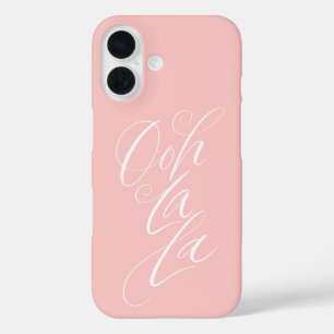 Ooh La - sensuous Feminine Lettering Bleek roze iPhone 16 Hoesje