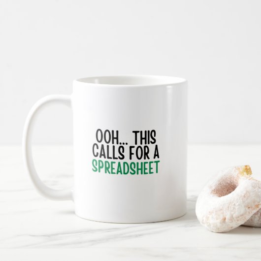 Ooh.This Calls For A spreadsheet, Funny Accounting Koffiemok (Met donut)