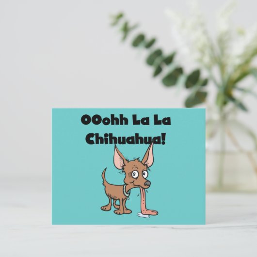 Oohh La Chihuahua T-shirts en cadeaus Briefkaart (Staand voorkant)