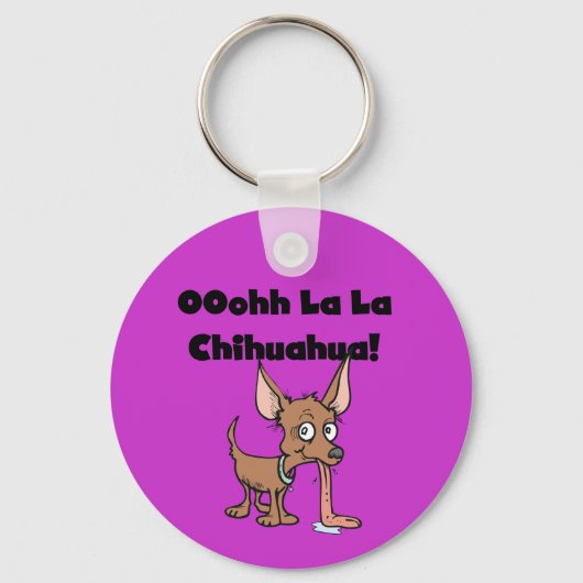 Oohh La Chihuahua T-shirts en cadeaus Sleutelhanger (Voorkant)