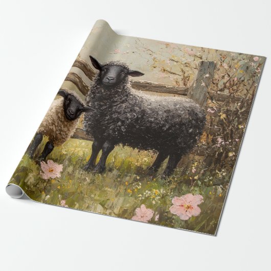 Ooi en Lam Spring Schaap Art Decoupage Cadeaupapier (Uitgerold)