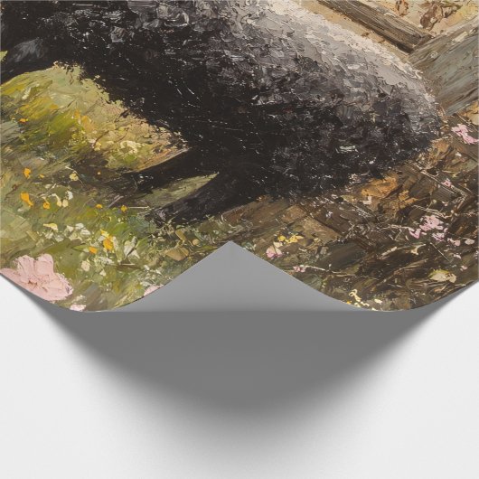 Ooi en Lam Spring Schaap Art Decoupage Cadeaupapier (Hoek)