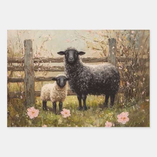 Ooi en Lam Spring Schaap Art Decoupage Inpakpapier Vel (Voorkant 3)