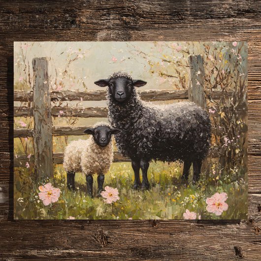 Ooi en lamsvlees Spring Sheep Art Briefkaart