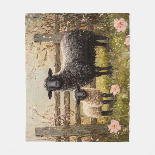 Ooi en lamsvlees Spring Sheep Art Fleece Deken (Voorkant)