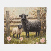 Ooi en lamsvlees Spring Sheep Art Fleece Deken (Voorkant (Horizontaal))