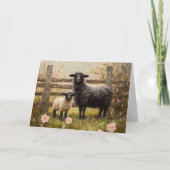 Ooi en lamsvlees Spring Sheep Art Kaart (Voorkant)