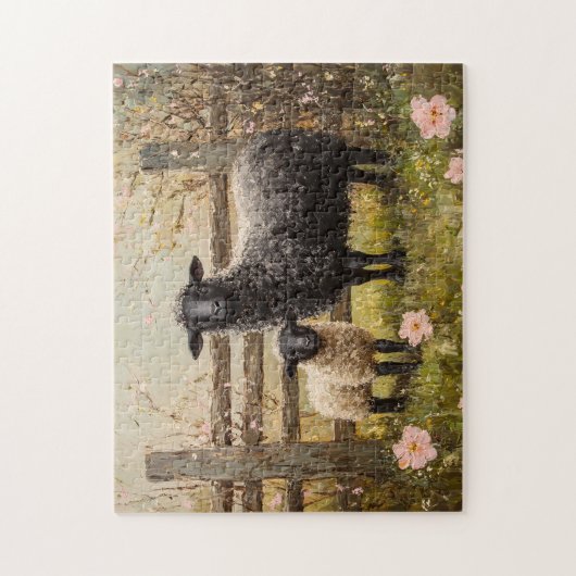 Ooi en lamsvlees Spring Sheep Art Legpuzzel (Verticaal)