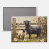 Ooi en lamsvlees Spring Sheep Art Magneet (Voorkant / Achterkant)