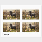 Ooi en lamsvlees Spring Sheep Art Rechthoekige Sticker (Vel)